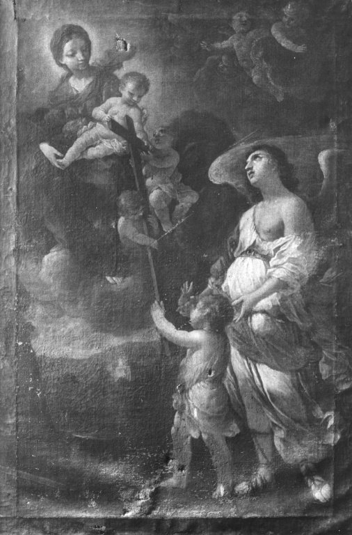 Madonna con Bambino, San Giovannino Battista e angelo (dipinto) - ambito romano 